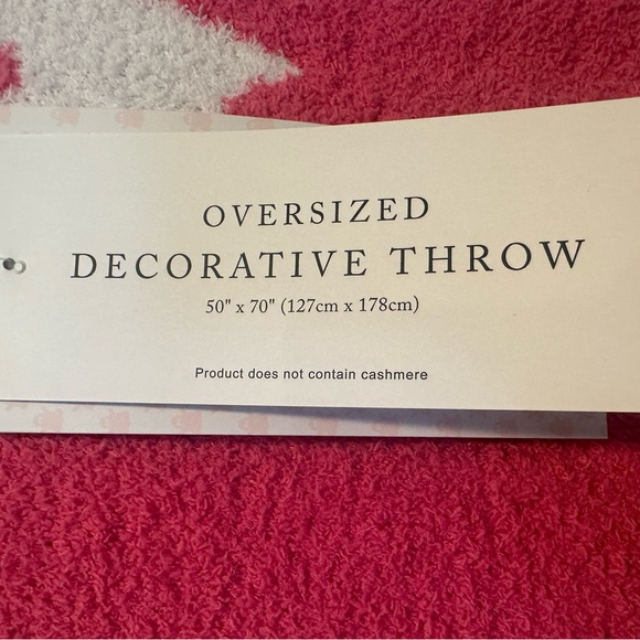 NWT Cupcakes and Cashmere Viral Tik Tok Pink Ghost Reversible Throw Blanket - Picture 5 of 6